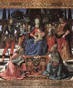 Domenicho Ghirlandaio Thronende Madonna mit den Erzengeln Michael und Raffael sowie den Bischofen Zenobius and justus oil